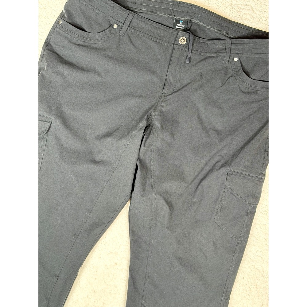 Kuhl Womens 20W Reg Freeflex Roll Up Hiking Cargo Pants Charcoal Gray